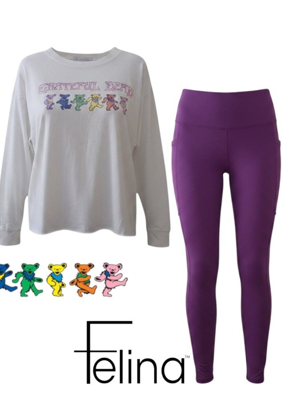 Grateful Dead Long Sleeve Tshirt & Felina Leggings